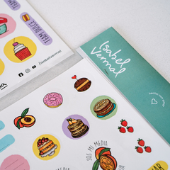 Plancha de stickers dibujos Isa - comprar online