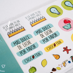 Plancha de stickers dibujos Isa en internet