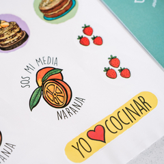 Plancha de stickers dibujos Isa - tienda online