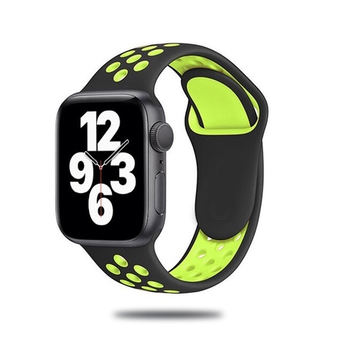 PULSEIRA SPORT NIKE PRETO E VERDE PARA APPLE WATCH 38MM 40MM 41MM