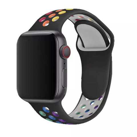 PULSEIRA SPORT NIKE PRETO COLORS PARA APPLE WATCH 38MM 40MM 41MM 42MM 44MM 45MM