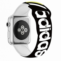 PULSEIRA SILICONE SPORT ESTAMPADA ADIDAS PARA APPLE WATCH 38MM 40MM 41MM  42MM 44MM 45MM