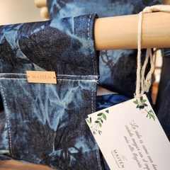 Imagen de Combo Hamaca Denim Batik + portachupete denim + soga de extensión para exterior