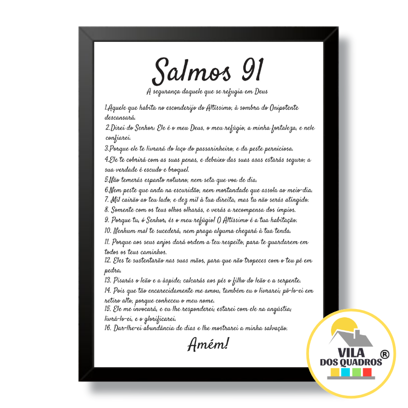 Compre Quadro Decorativo Salmo 91 I a partir de R$ 121.6 - Quadros