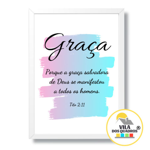 Quadro Decorativo Salmo 23 da Bíblia Com Flores SKU QFG104