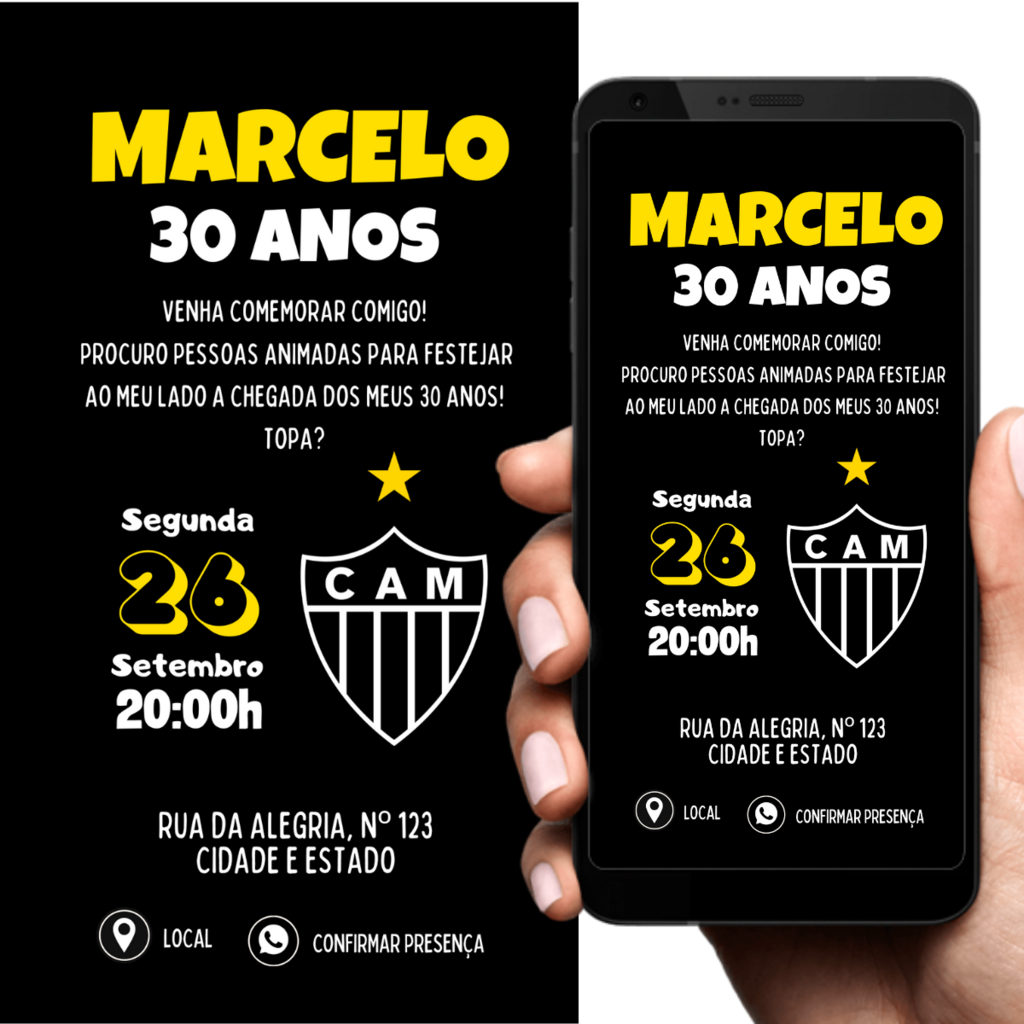 Convite Atlético Mineiro Edite Online