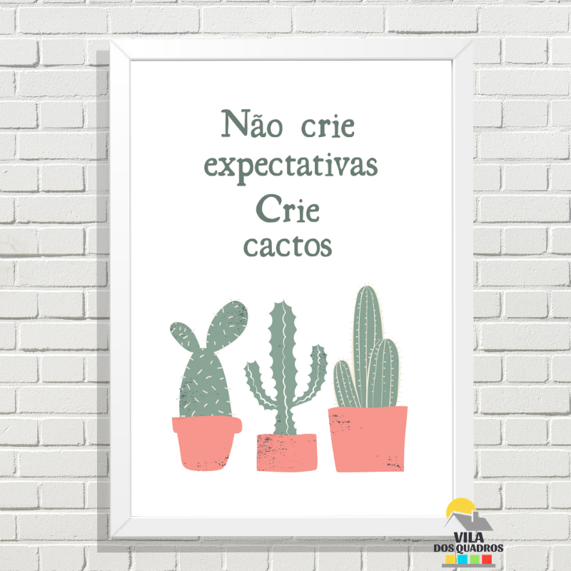 Quadro infantil desenho cacto preto pontos brancos