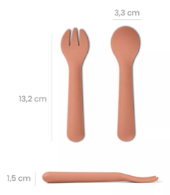 Set cubiertos tenedor y cuchara silicona