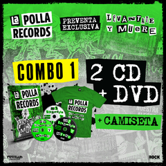 COMBO 1 - LA POLLA RECORDS "LEVANTATE Y MUERE" 2 CD+ DVD + REMERA