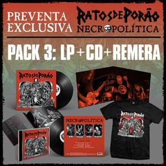PACK 3 - LP RATOS DE PORAO Necropolitica + CD + REMERA