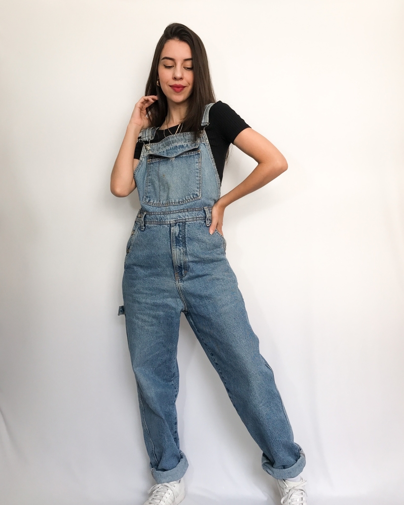 Jardineira jeans on sale comprar