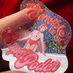 Sticker deluxe - Clear glitter - ser sensible es un superpoder - comprar online