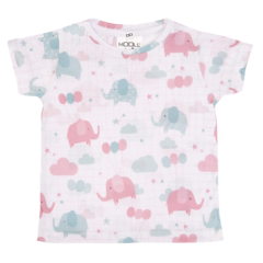 Pijama 2 piezas 100 % algodon Elefantes globos rosa - comprar online
