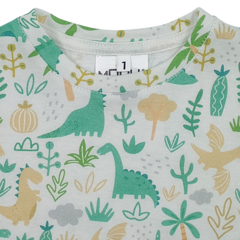 Pijama 2 piezas 100 % algodon Dinos Verde - tienda online