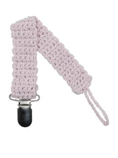 Porta Chupete Hebilla Tirador de crochet rosa