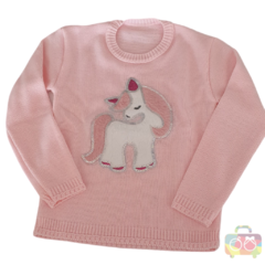 Blusa Tricot Infantil Feminino Unicórnio