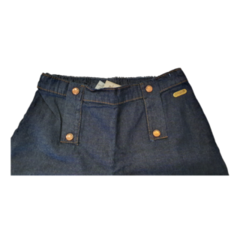 Calça Infantil Feminina Pantacourt Jeans - Marca Alphabeto - Detalhe