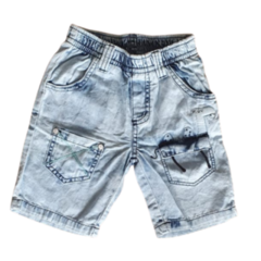 Bermuda Infantil Masculina Jeans Camelo - Marca Alphabeto - Frente