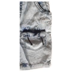 Bermuda Infantil Masculina Jeans Camelo - Marca Alphabeto - Detalhe