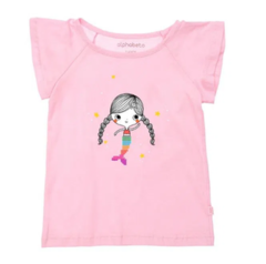 Camiseta Infantil Feminina Sereia - Marca Alphabeto - Frente