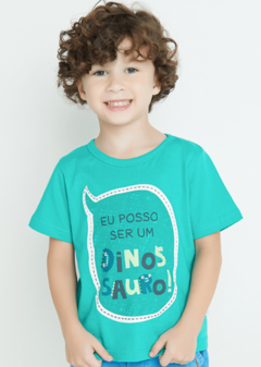 Camiseta Infantil Masculina Sou Dinossauro - Marca Alphabeto - Pose