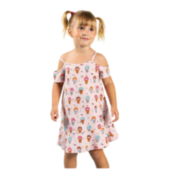 Vestido Infantil Feminino Dia do Sorvete - Marca Alphabeto - Pose