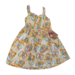 Vestido Infantil Feminino Butterfly Coloring - Marca Alphabeto - Frente