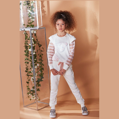 Conjunto Infantil Feminino Off White Mariposa Brilhante - Marca Luluzinha - Pose