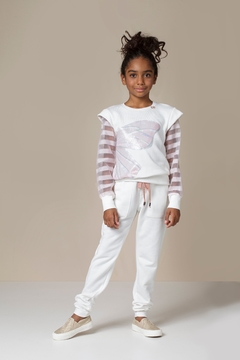 Conjunto Infantil Feminino Off White Mariposa Brilhante - Marca Luluzinha - Pose 2