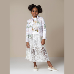 Casaco Infantil Feminino Doudone Floral Dupla Face - Marca Luluzinha - Pose