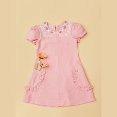 Vestido Infantil Feminino Romântico Rosé - Marca Luluzinha - Frente