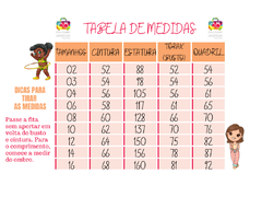 Tabela de Medidas Femininas da marca Precoce