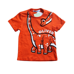 Conjunto Infantil Masculino Dinossauro Laranja - Marca Oliver - Camiseta