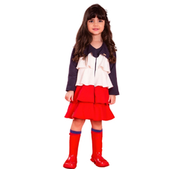 Look do Vestido Infantil Feminino Manga Longa Navy - Marca Precoce - Pose
