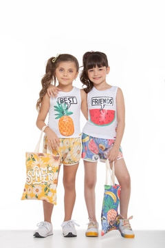 Conjunto Infantil Feminino Camiseta Best Friends Mylu - Malinha Divertida | Moda Infantil - Roupas para meninos e meninas. 