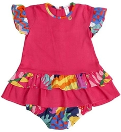 Vestido Infantil Feminino Brincando com as Formas - Marca Precoce - Frente