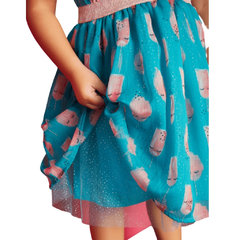 Vestido Infantil Feminino Algodão Doce Glam - Marca Alphabeto - Detalhe Tecido