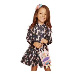 Vestido Infantil Feminino Unicórnio - Marca Alphabeto - Pose Frente