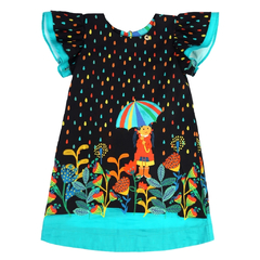 Vestido Infantil Feminino Chuva de Cores - Marca Precoce