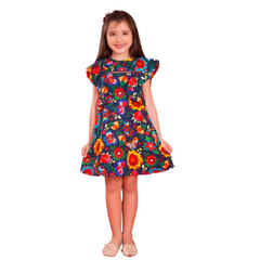 Vestido Infantil Feminino Jabô no Campo - Marca Precoce - Pose