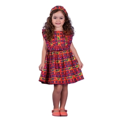 Vestido Infantil Feminino Ponto Russo Babados - Marca Precoce - Pose