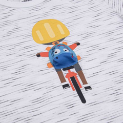 Camiseta Infantil Masculina Menino de Bike - Marca Alphabeto - Foco no Menino da Bicicleta
