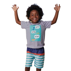 Conjunto Infantil Masculino Diversão Total - Marca Alphabeto - Modelo de Frente