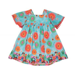 Vestido Infantil Feminino Jardim de Flores - Marca Alphabeto - Frente