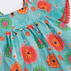 Vestido Infantil Feminino Jardim de Flores - Marca Alphabeto - Pompons