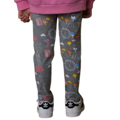 Conjunto Infantil Feminino de Moletom e Calça Legging Gato Inglês - Marca Alphabeto - Calça Costas