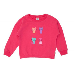 Moletom Infantil Feminino Meus Gatinhos - Marca Alphabeto - Frente