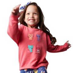 Moletom Infantil Feminino Meus Gatinhos - Marca Alphabeto - Pose Frente