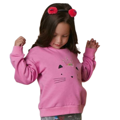 Conjunto Infantil Feminino de Moletom e Calça Legging Gato Inglês - Marca Alphabeto - Pose Frente