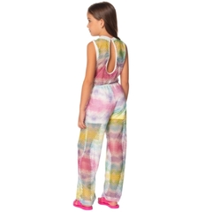 Macacão Infantil Feminino Tie Dye Rosa - Marca Mylu - Costas